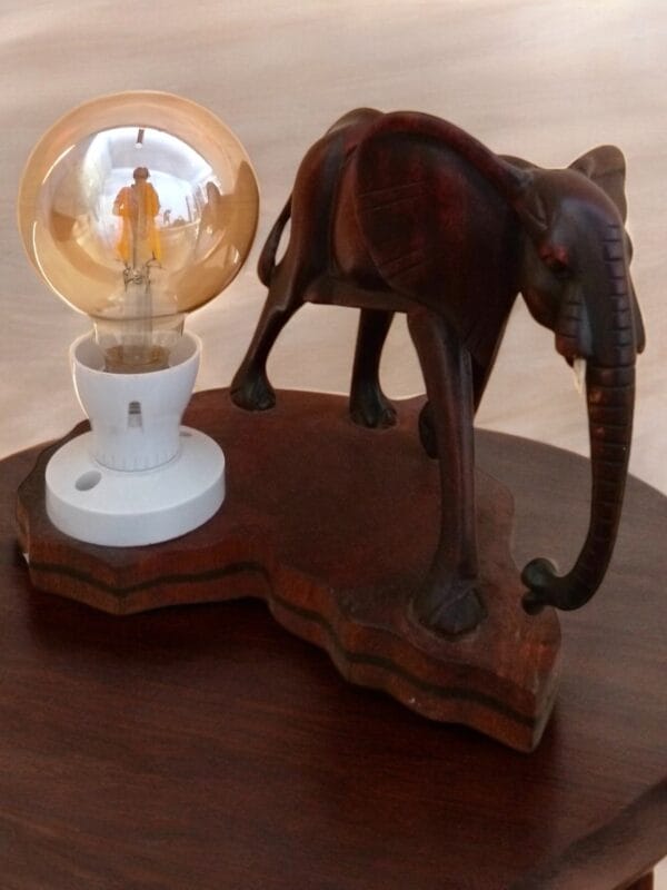 Wooden Elephant LED Edison Lamp