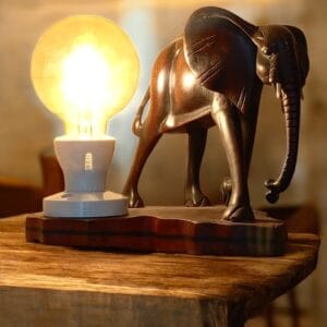 Wooden Elephant LED Edison Lamp