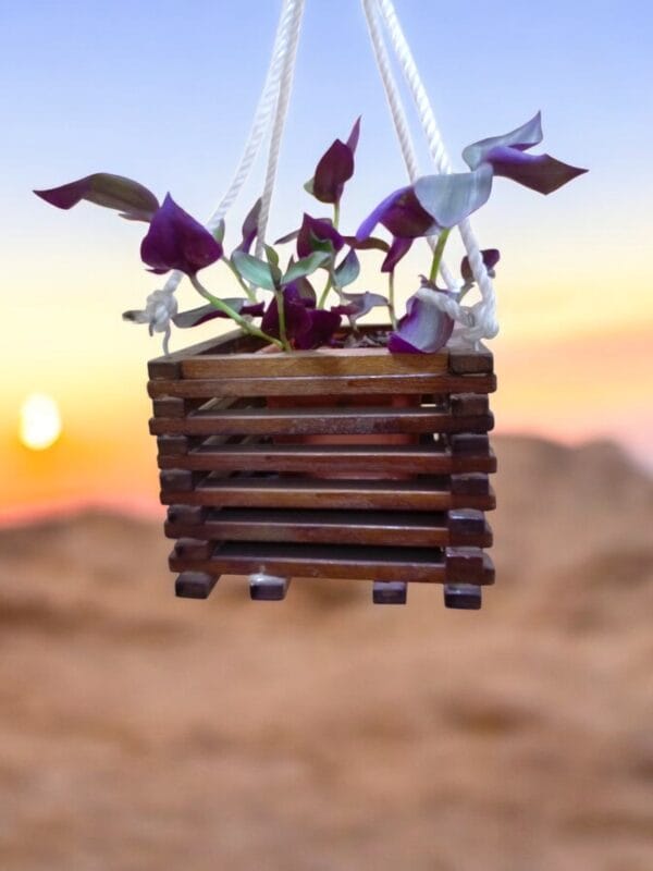 Handcrafted Wooden Hanging Planters