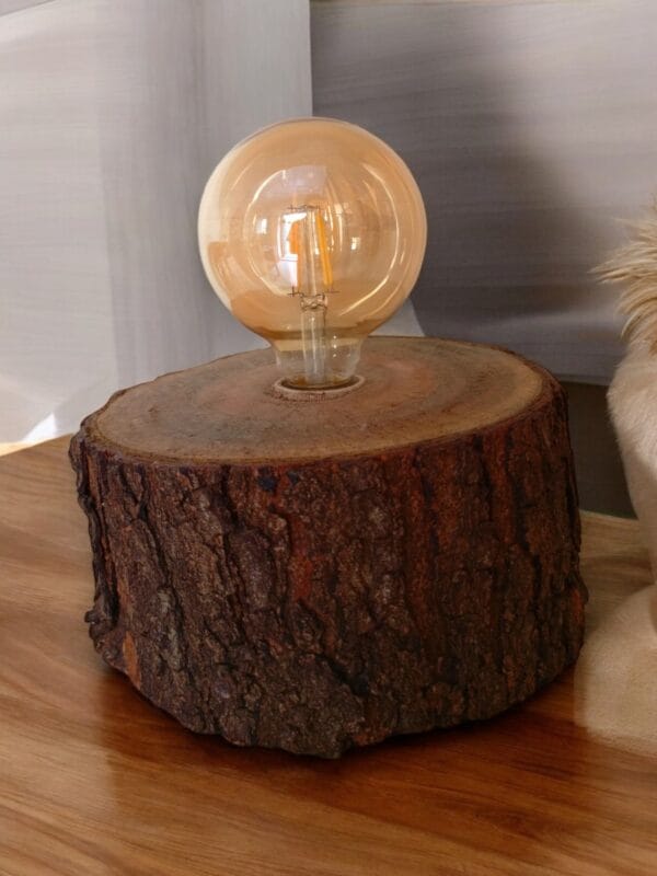 natural bark log LED Edison lamp