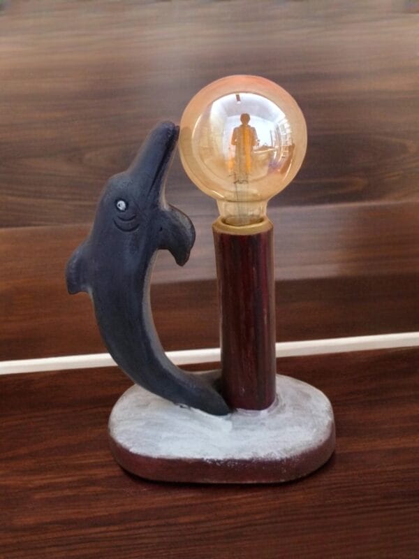 Wooden Dolphin LED Edison Lamp