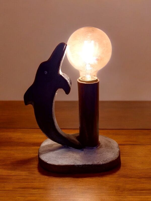 Wooden Dolphin LED Edison Lamp